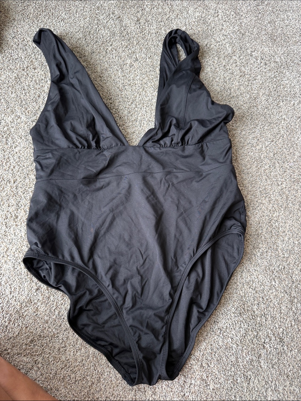 Andie Black V-Neck One-Piece Swimsuit